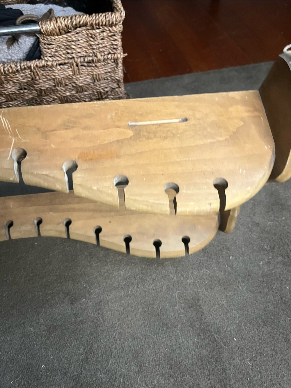 Vintage Natural Wood spoon plate Wall Rack Shelf Brown - Picture 5 of 9